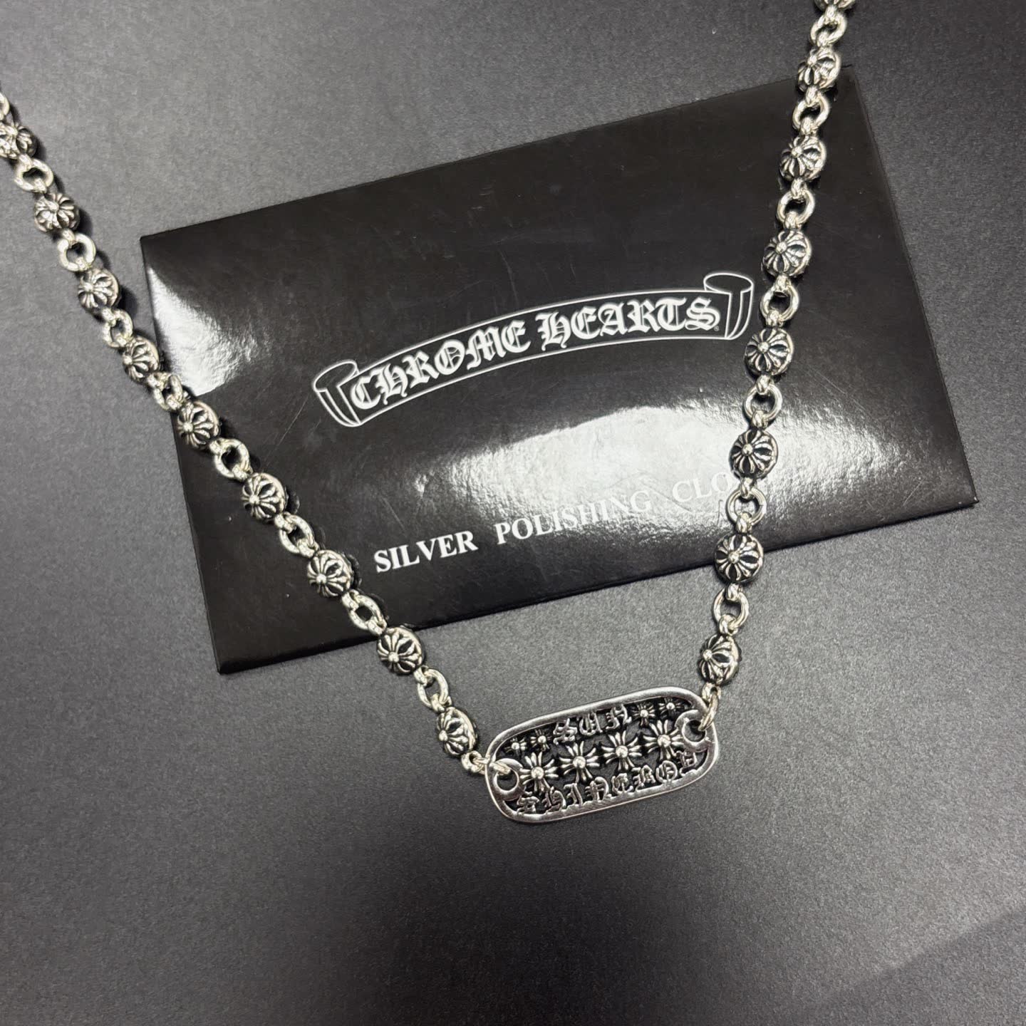 Chrome Hearts Silver Chain with Floral Design